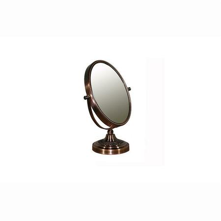 ORE FURNITURE 12.25 in. Copper Chrome Oval X5 Magnify Mirror MGK801-5